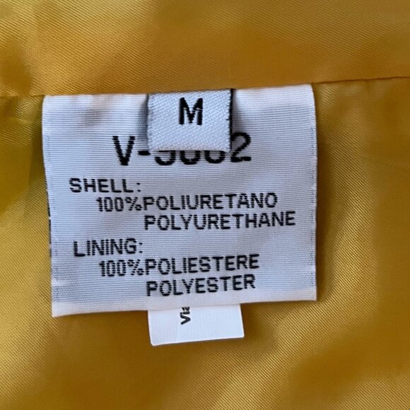 NWOT Faux Leather Mustard Yellow Asymmetrical Studded Moto Jacket. Size Medium - Picture 8 of 10